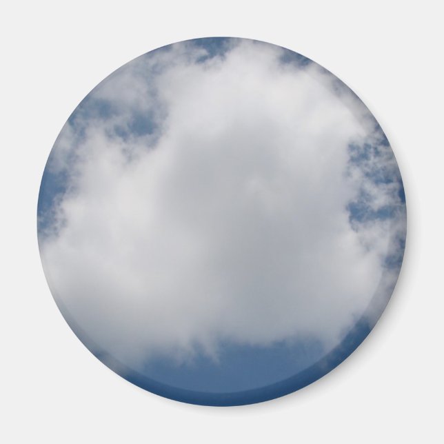 Puffy Cumulus Clouds in Blue Sky Magnet (Front)
