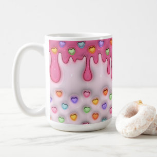 Puffy Frosting Cake with Hearts Mug