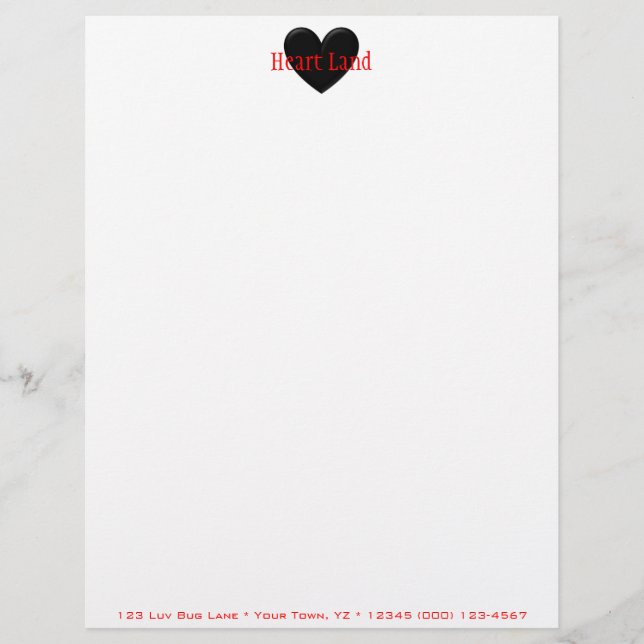 Puffy Heart Letterhead Template (Front)