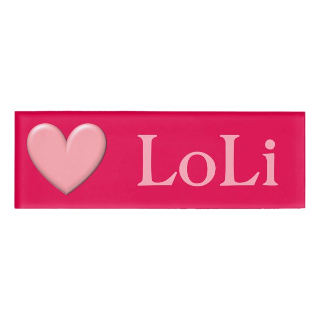 Puffy Heart Name Tag (Front)