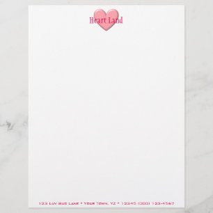 Puffy Heart Personalised Letterhead