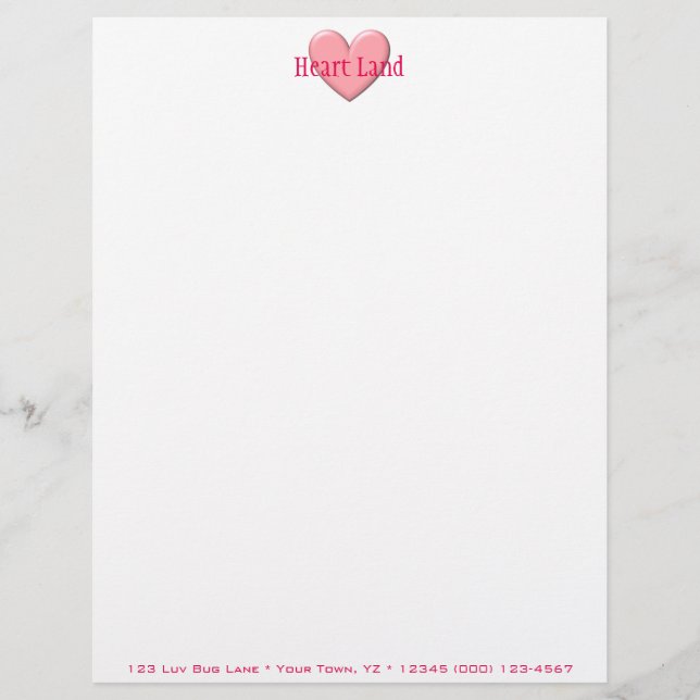 Puffy Heart Personalised Letterhead (Front)