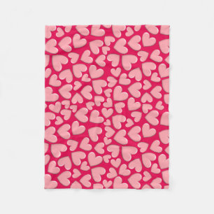 Puffy Hearts Fleece Blanket