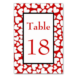 Puffy Hearts Table Number