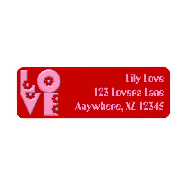 Puffy Pop LOVE Square Return Address Label (Front)