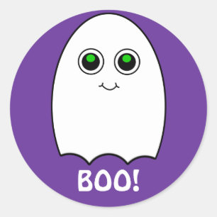 Puffy Toon Ghost Boo Halloween Sticker