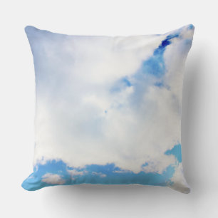 Puffy White Clouds and Blue Sky Cushion