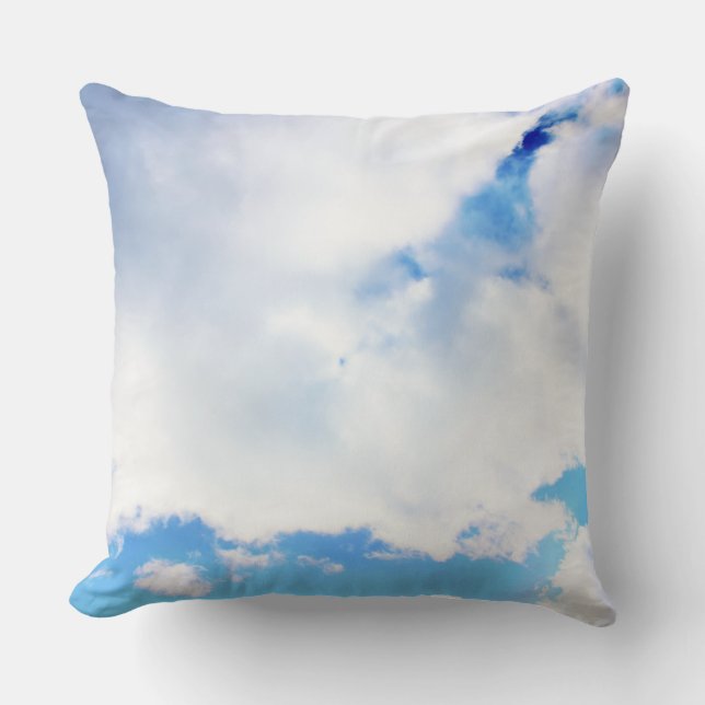 Puffy White Clouds and Blue Sky Cushion (Front)