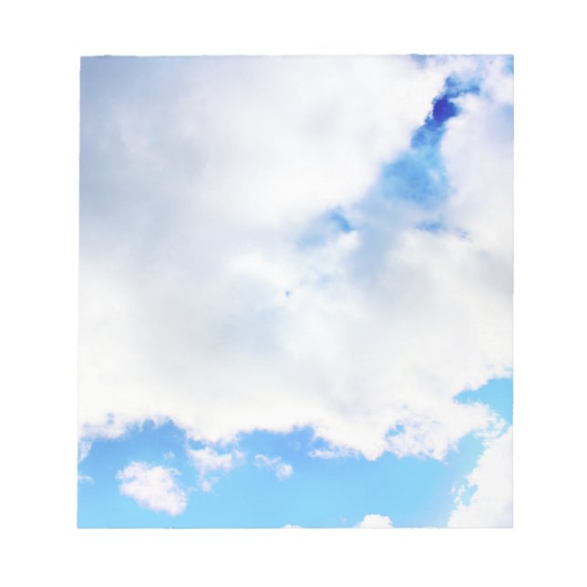 Puffy White Clouds and Blue Sky Notepad (Front)
