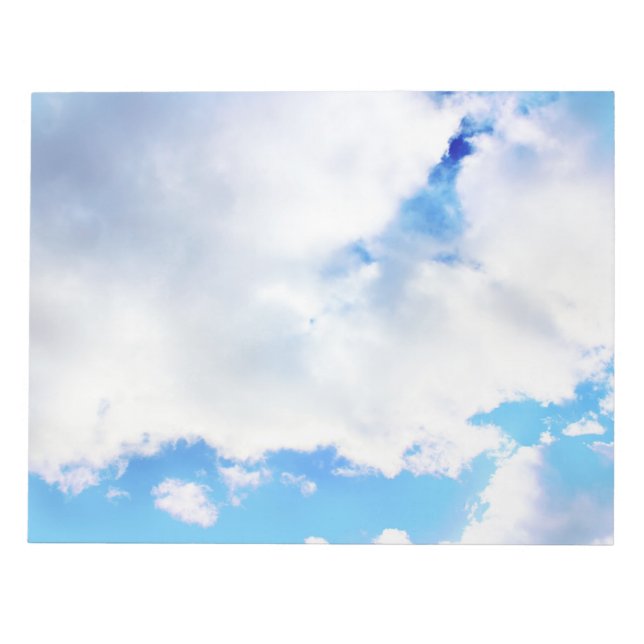 Puffy White Clouds and Blue Sky Notepad (Front)