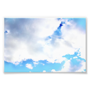 Puffy White Clouds and Blue Sky Photo Print