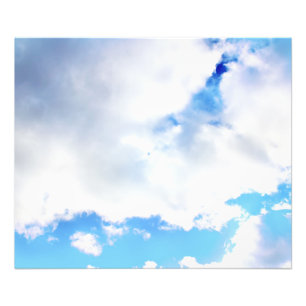 Puffy White Clouds and Blue Sky Photo Print