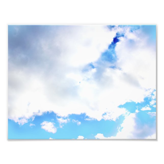 Puffy White Clouds and Blue Sky Photo Print (Front)