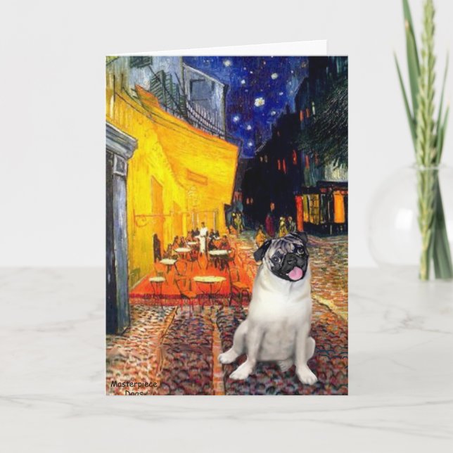 Pug 10 (fawn) - Terrace Cafe Card (Front)