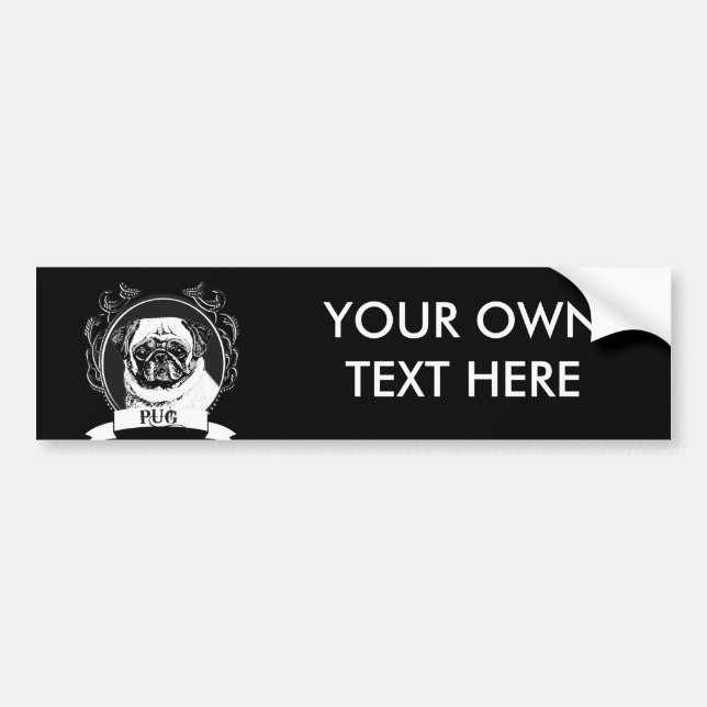 PUG (2) BUMPER STICKER (Front)