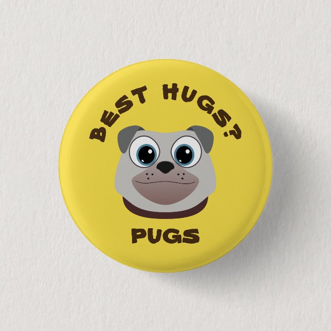 Pug 3 Cm Round Badge (Front)