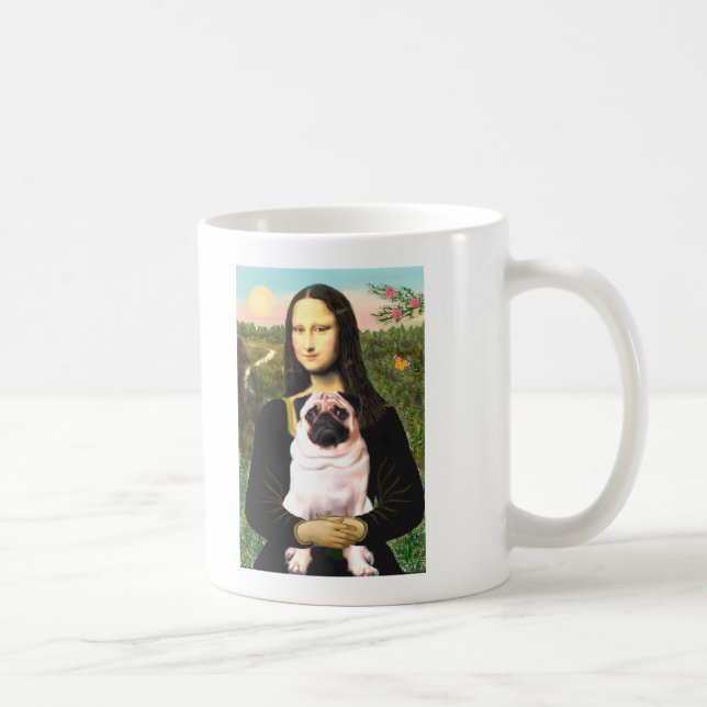 Pug 3 (fawn) - Mona Lisa Coffee Mug (Right)
