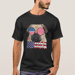 Pug 4th Of July Merica Men Women Usa American Flag T-Shirt