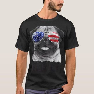 Pug 4th of July s Merica Men Women USA American T-Shirt