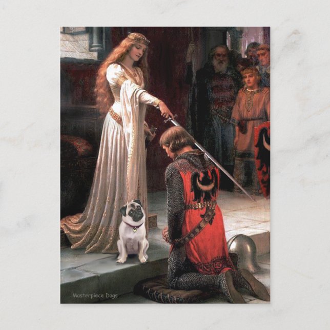 Pug 5 (fawn) - The Accolade Postcard (Front)