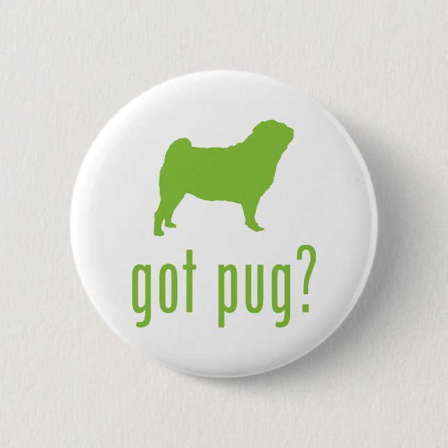 Pug 6 Cm Round Badge (Front)