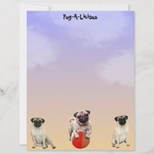 Pug-A-Licious Cute Pug Dog Stationery