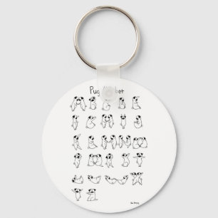 Pug Alphabet A-Z Key Ring