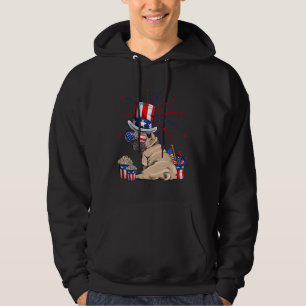 Pug American Flag Patriot Usa 4th Of July Hoodie