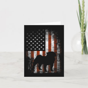 Pug American Flag Patriotic 4th Of July  Card