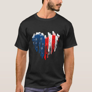Pug American Heart Flag Dog 4th Of July T-Shirt