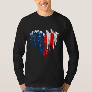 Pug American Heart Flag Dog 4th Of July T-Shirt