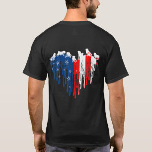 Pug American Heart Flag Dog 4th Of July T-Shirt