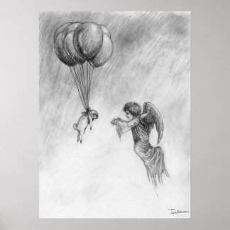 Pug and Angel Poster