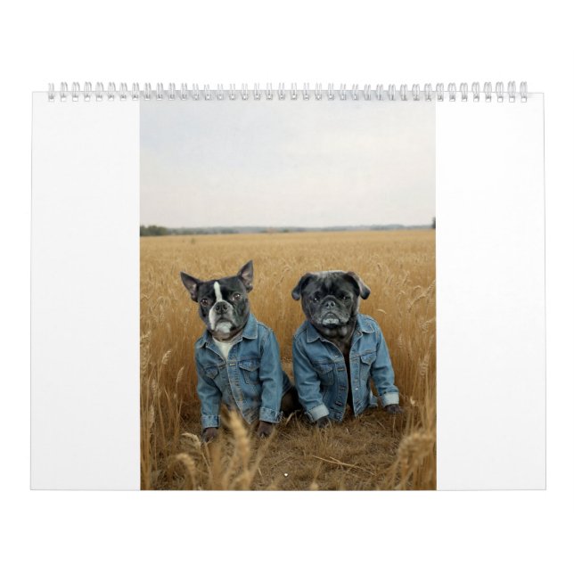pug and Boston terrier calendar (Cover)