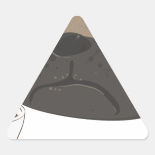 Pug and Coffee Triangle Sticker