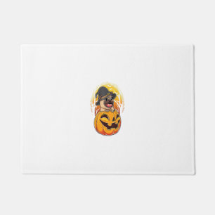 Pug And Pumpkin Spooky Halloween Dog Men Women Kid Doormat