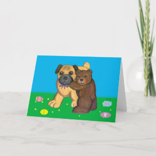 Pug and Teddy Easter Cards
