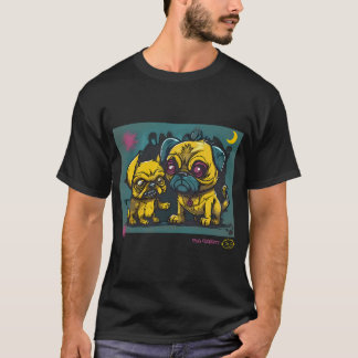 Pug and Werewolf Graffiti Art 4 T-Shirt