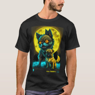Pug and Werewolf Graffiti Art T-Shirt