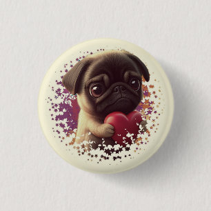 Pug, Animal,nature 3 Cm Round Badge
