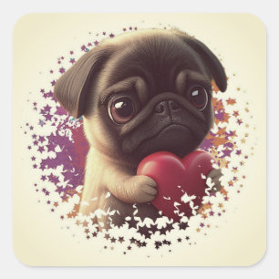 Pug, Animal,nature Square Sticker