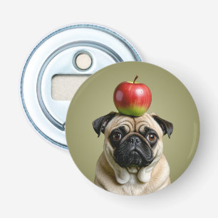 Pug Apple Bottle Opener