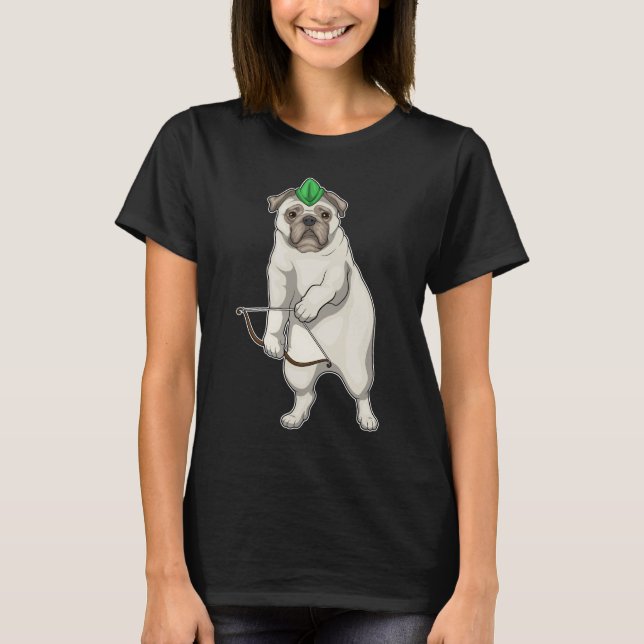 Pug Archer Bow T-Shirt (Front)
