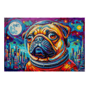 PUG ASTRONAUT-COMING HOME 16 POSTER