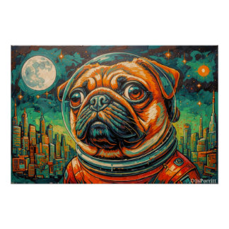 PUG ASTRONAUT-COMING HOME 16A POSTER