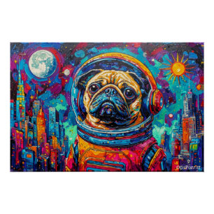 PUG ASTRONAUT-COMING HOME 3 POSTER
