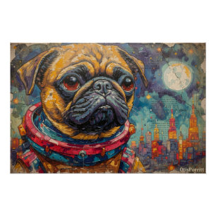 PUG ASTRONAUT-COMING HOME 4 POSTER