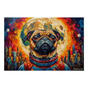 PUG ASTRONAUT-COMING HOME 8 POSTER