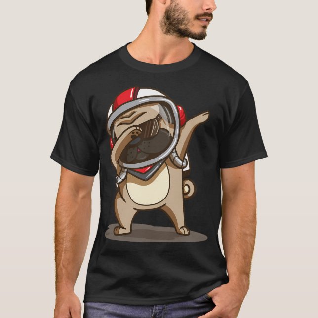 Pug Astronaut Dog Lovers T-Shirt (Front)