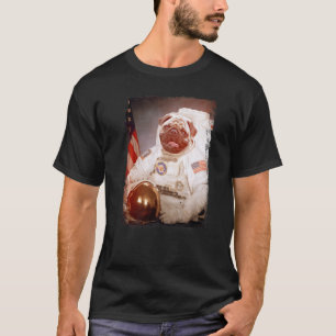 Pug Astronaut Moon Space Mission Animal Astronaut T-Shirt